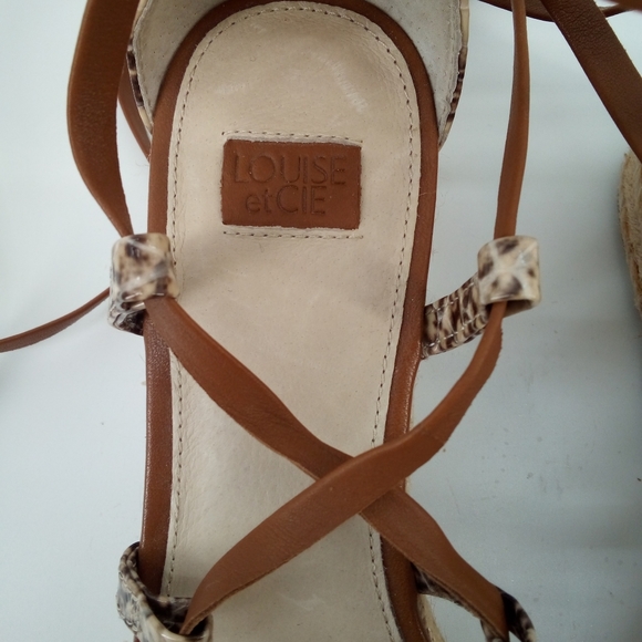 NWOT Louise et Cie Renz Platform Espidrills Wedge Sandals Snake Print Leather 9M - Picture 12 of 15